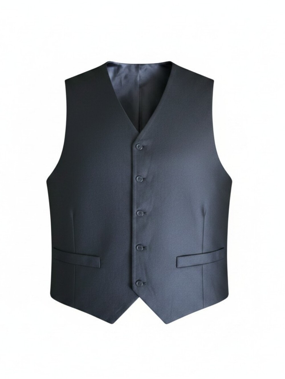 Umo Lorenzo Classic Men's Black Dress Vest - Tailored Formal Waistcoat Large D44